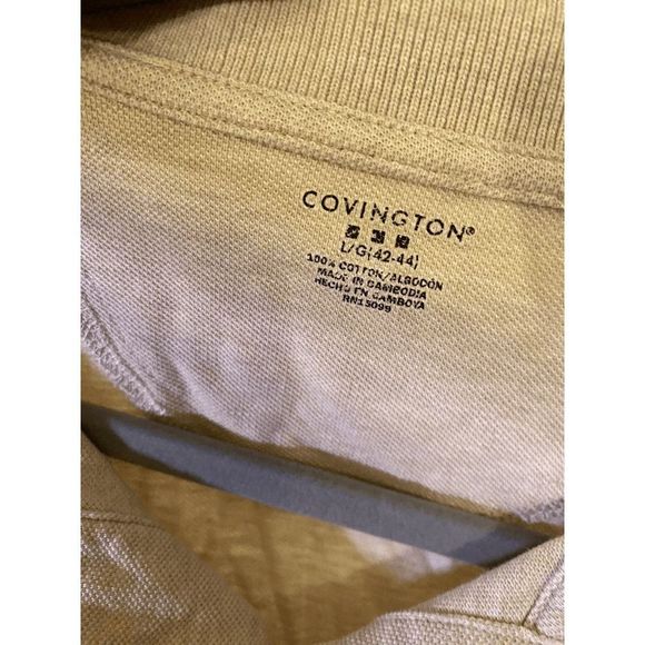 ☀️ Covington Men's Beige Golf Work Polo Size Large - Picture 3 of 5